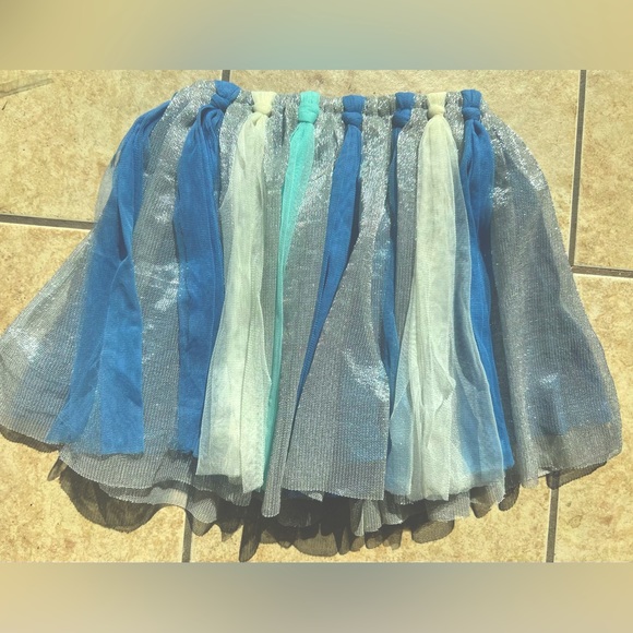 Billie Blush Seashell Skirt Tulle multi-color Blue elastic band waist kids sz 6. - Picture 2 of 10